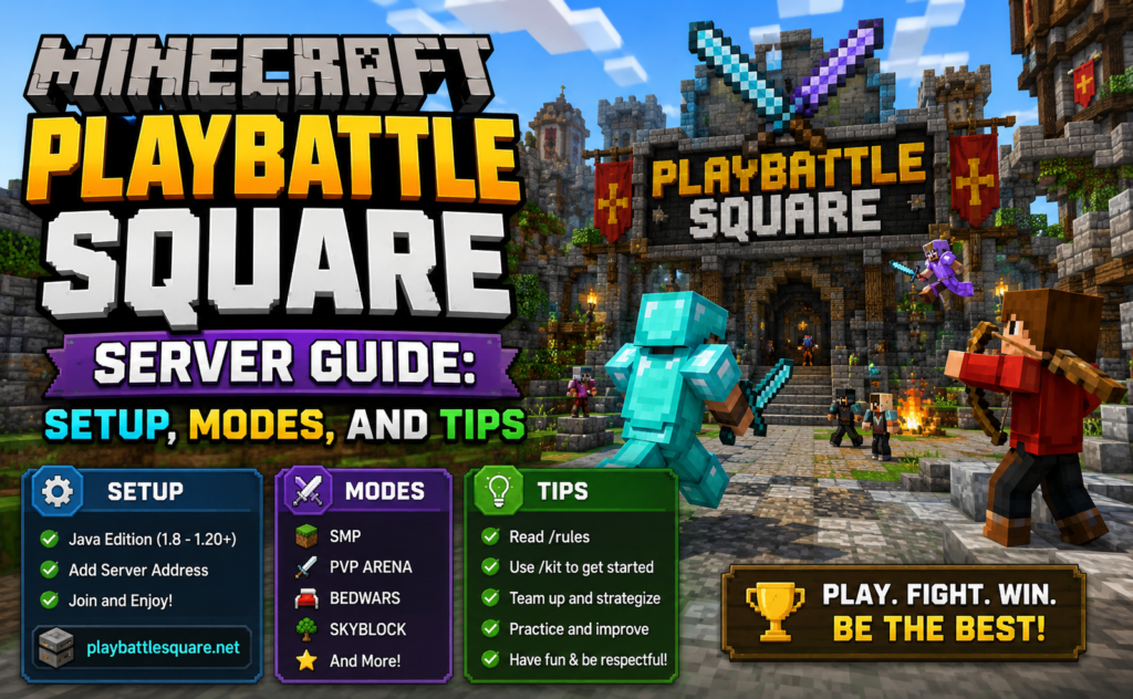 Minecraft PlayBattleSquare Server Guide: Setup, Modes, and Tips