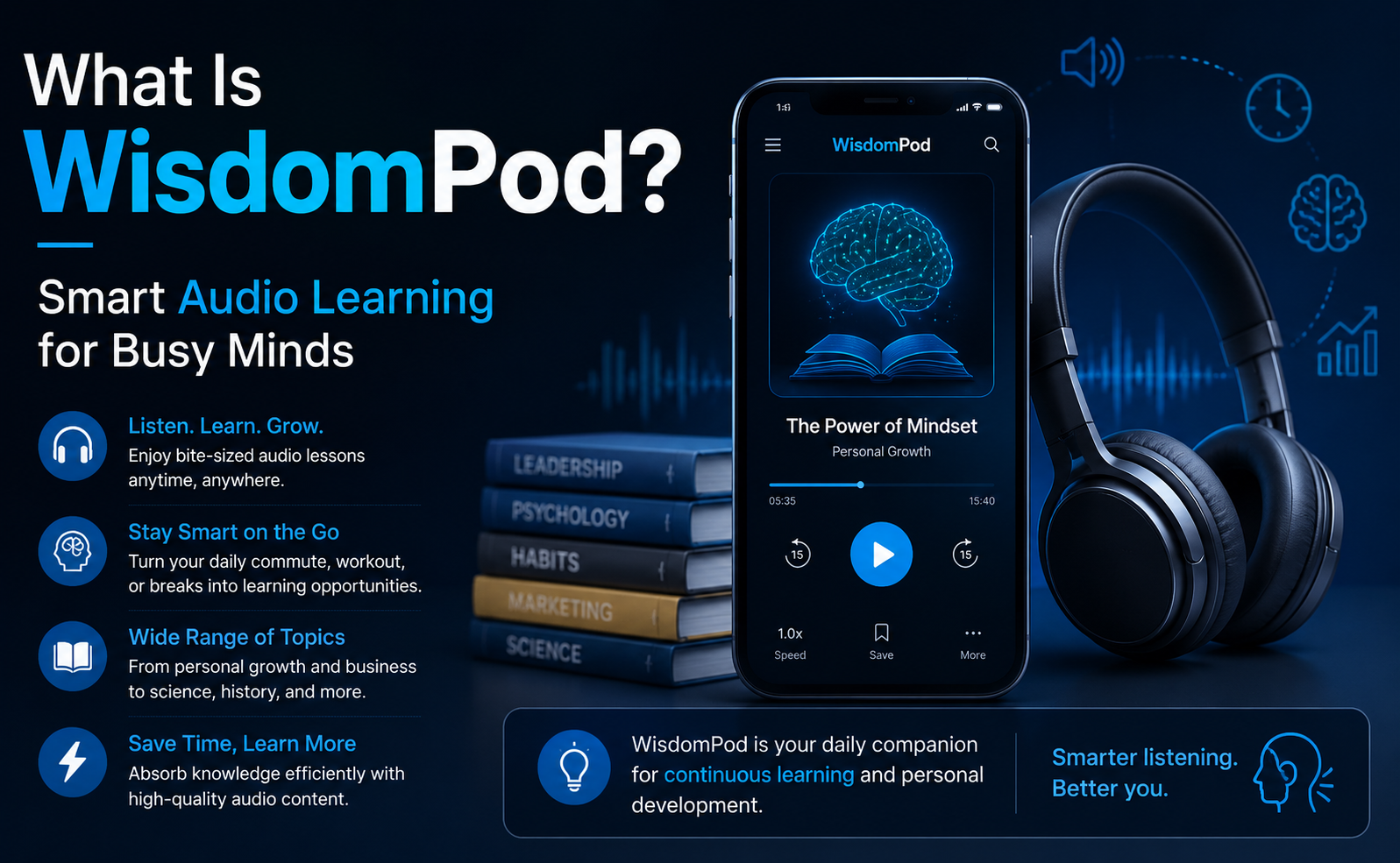 What Is WisdomPod? Smart Audio Learning for Busy Minds
